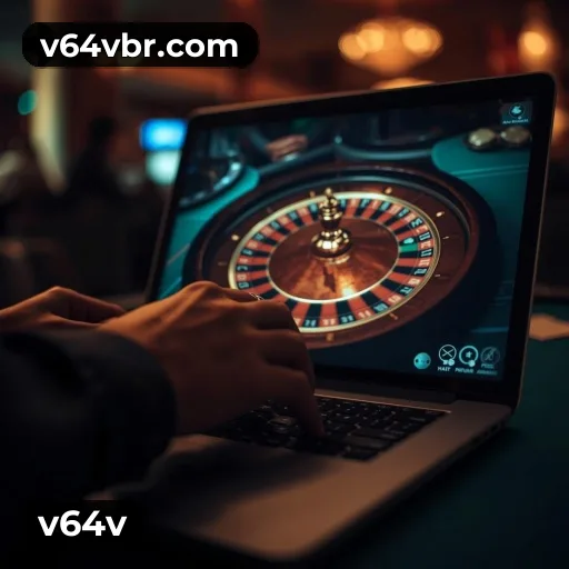 v64v App home screen with mobile slots and casino categories